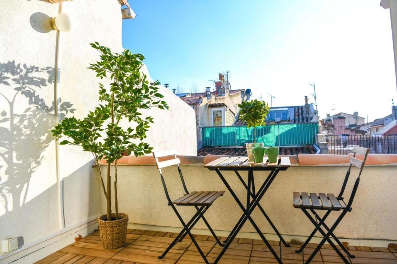 Le Duplex - Terrasse Au Coeur De Marseille Panier Appartement Buitenkant foto